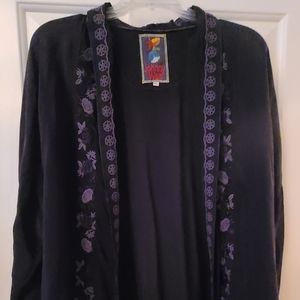 Johnny Was Black Rayon Lightweight Jacket